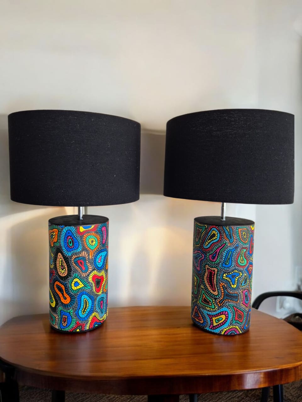 Abstract Swirl Hand-Painted Table Lamp