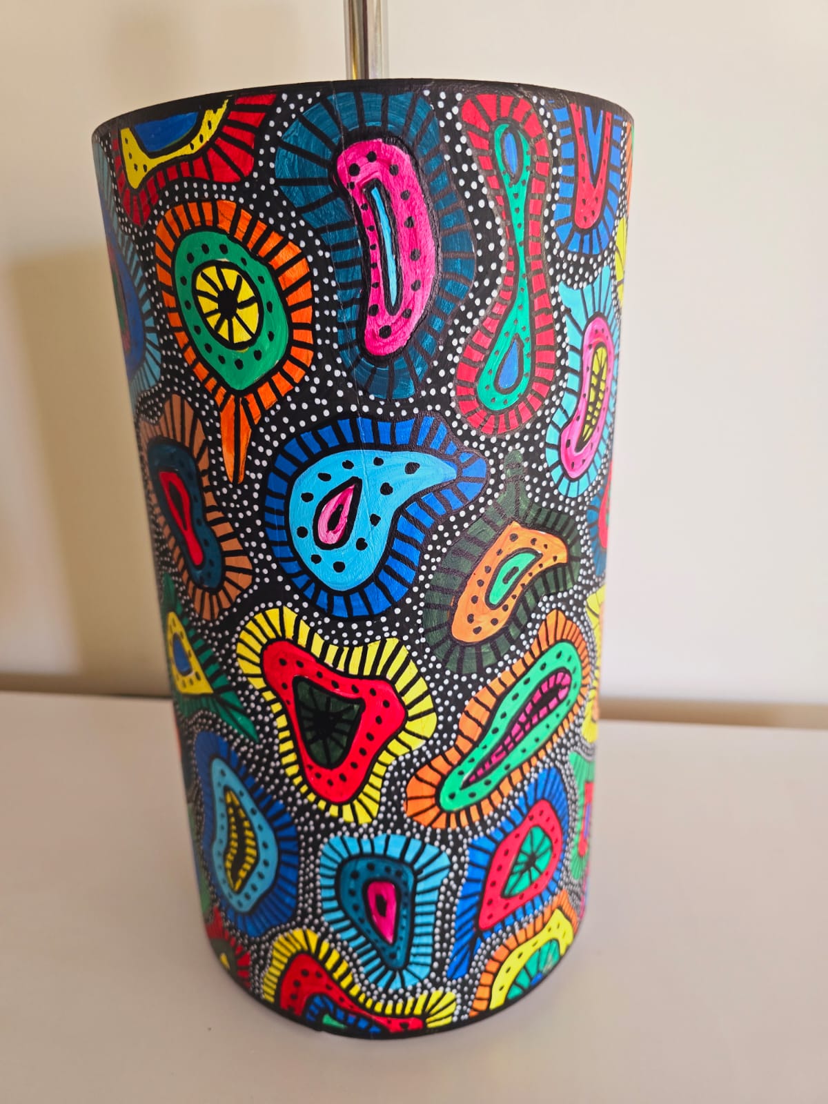 Abstract Swirl Hand-Painted Table Lamp