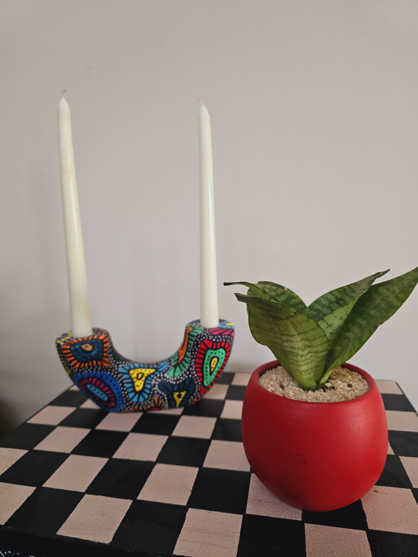 Arch Hand-Painted Candle Holder