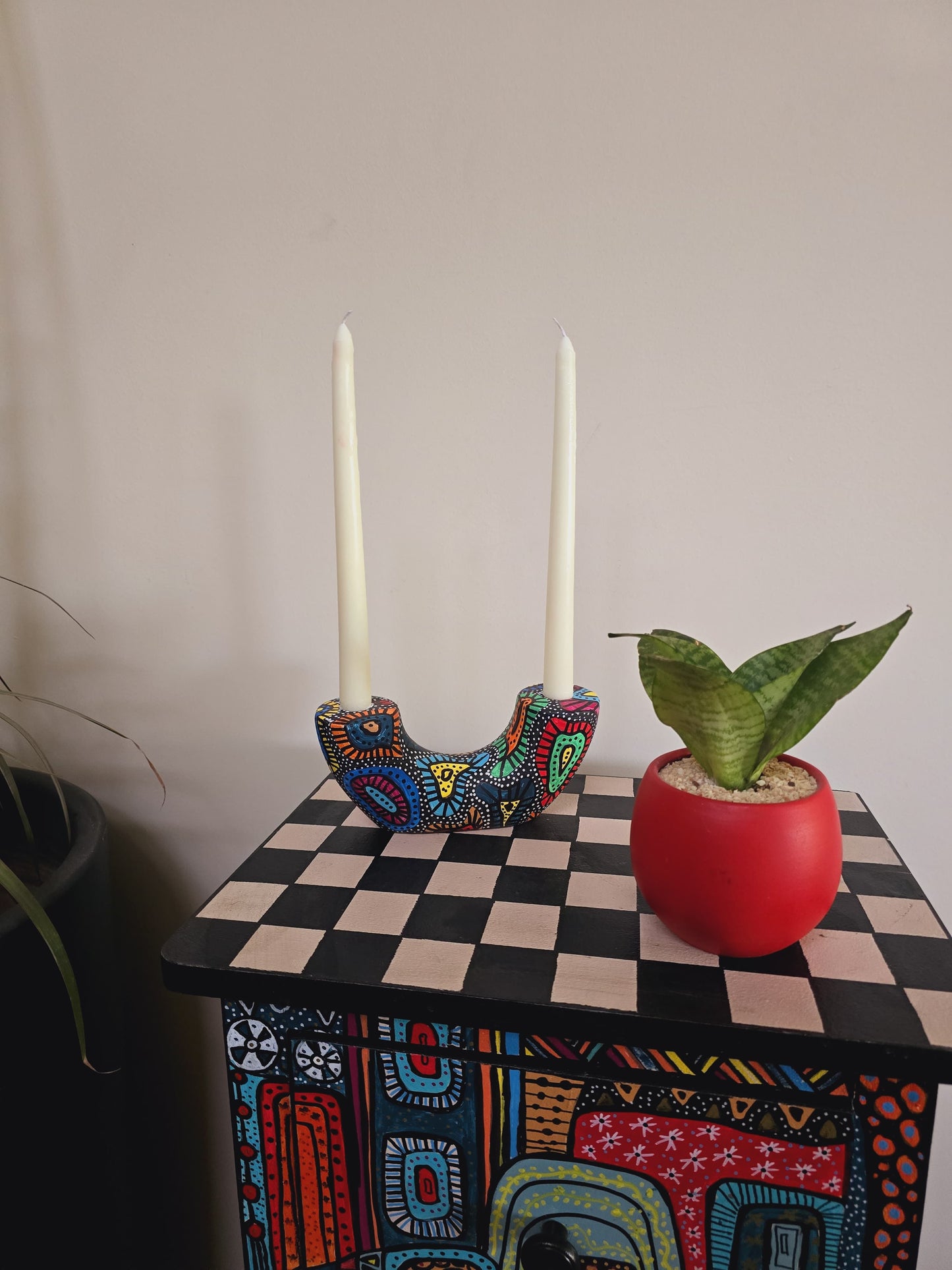 Arch Hand-Painted Candle Holder