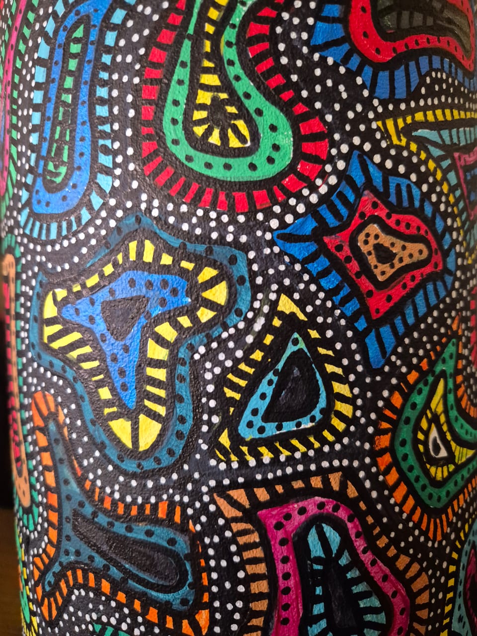 Abstract Swirl Hand-Painted Table Lamp
