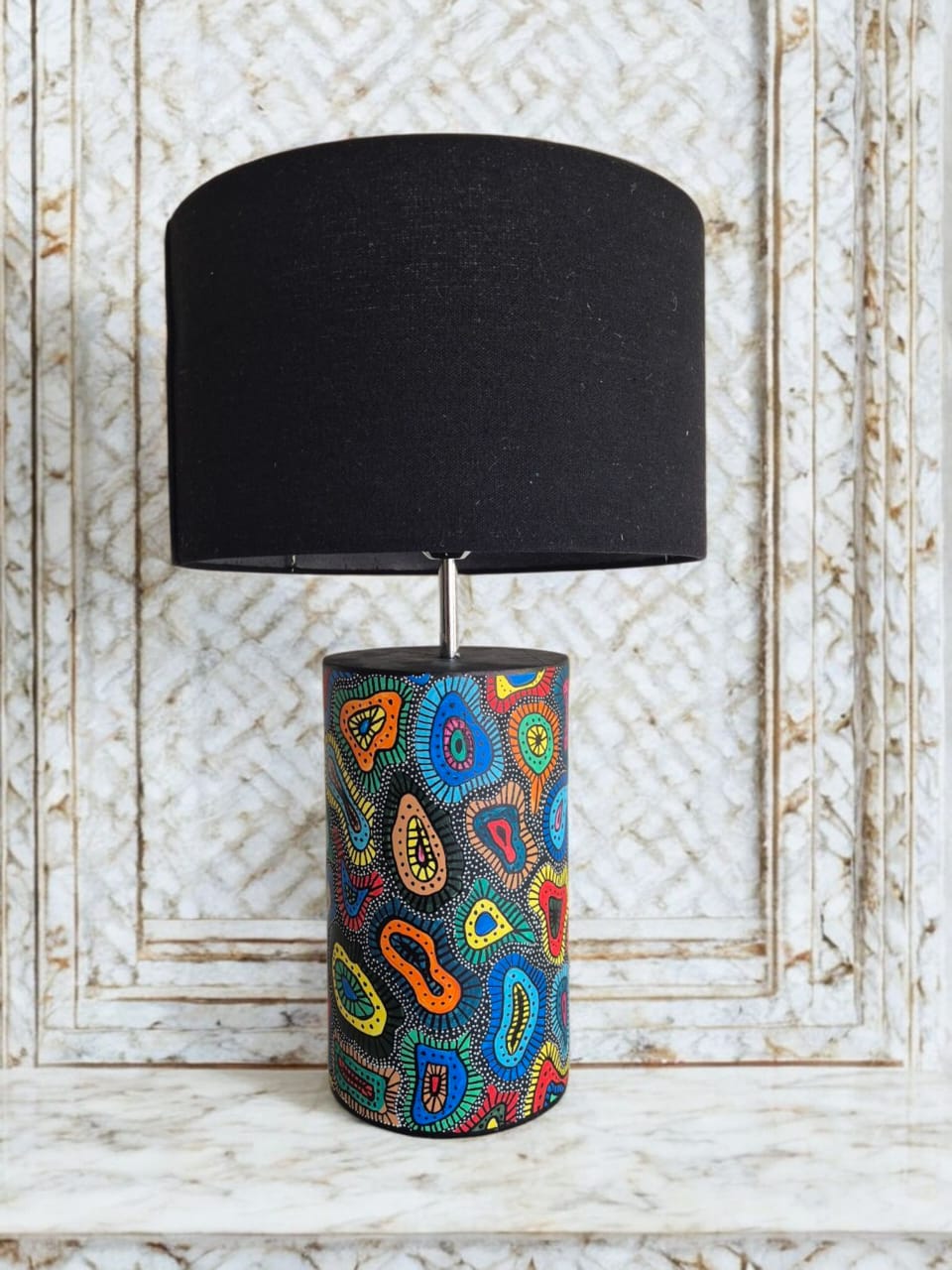 Abstract Swirl Hand-Painted Table Lamp