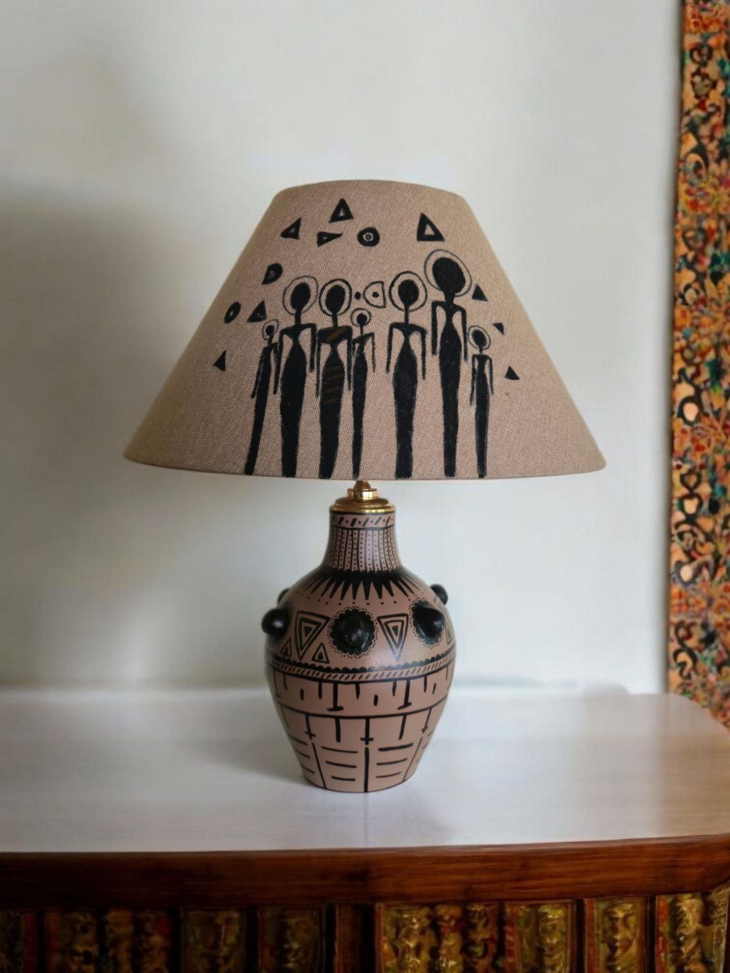 Ancestral Glow Hand-Painted Table Lamp