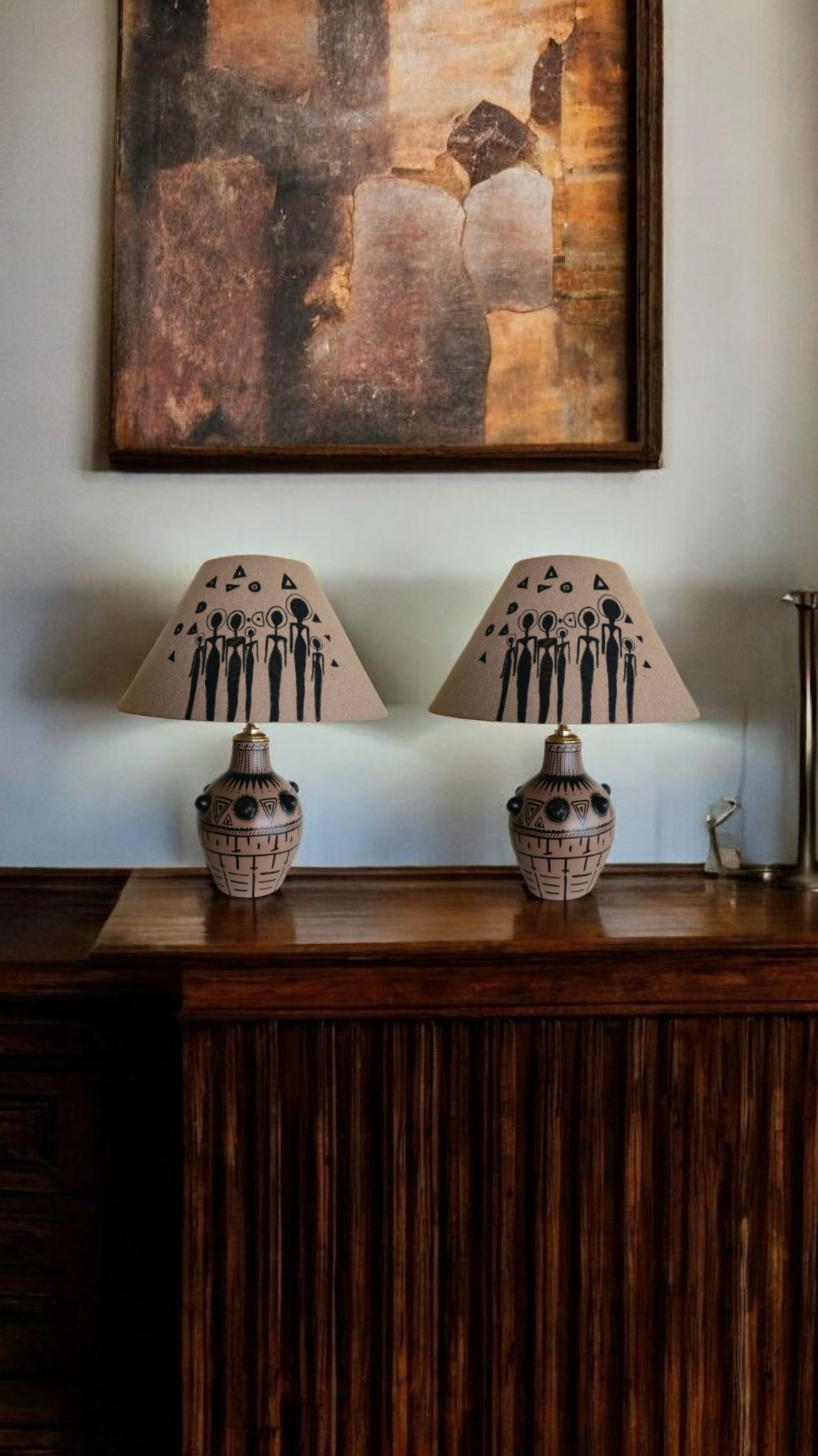 Ancestral Glow Hand-Painted Table Lamp