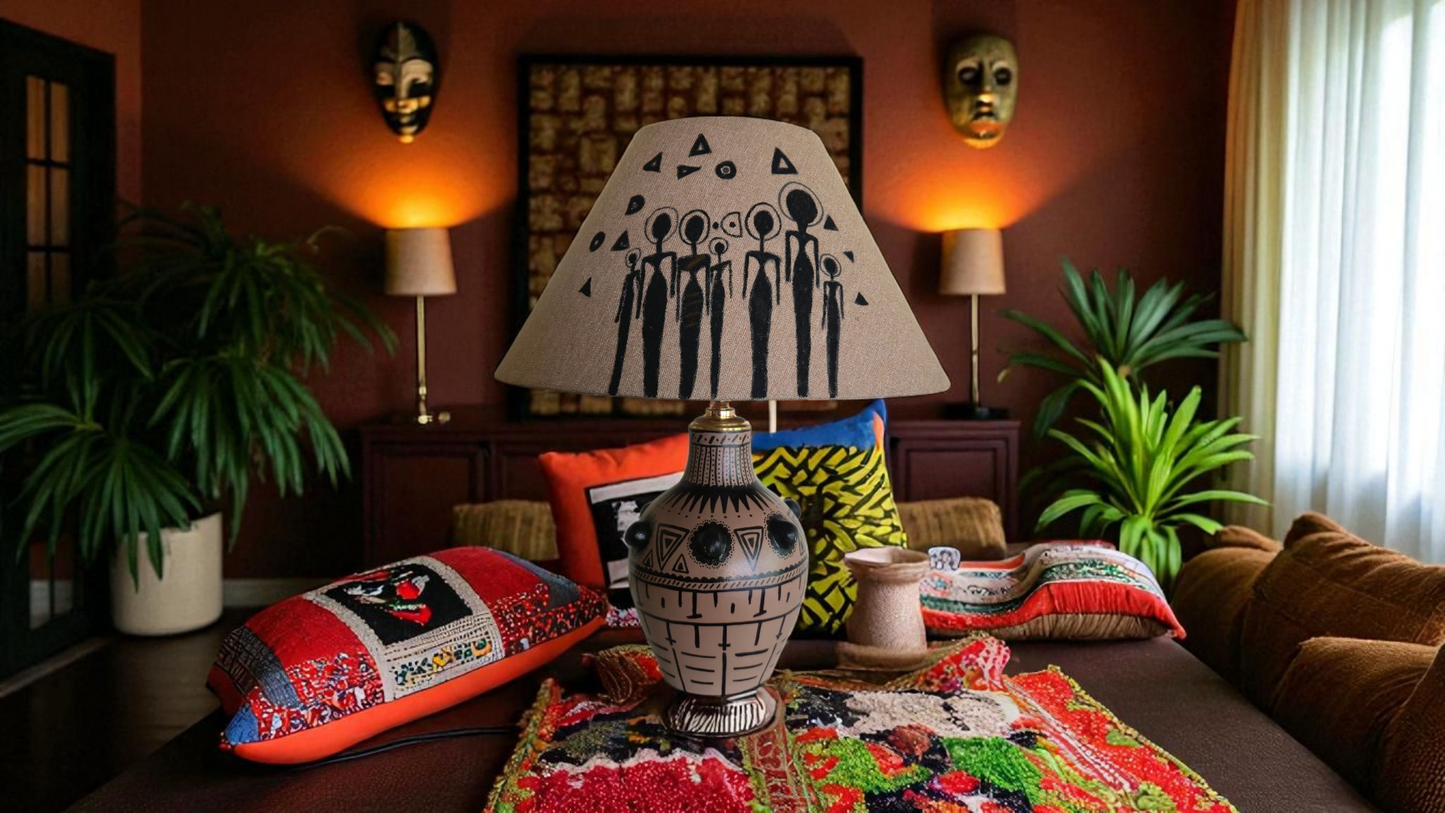 Ancestral Glow Hand-Painted Table Lamp