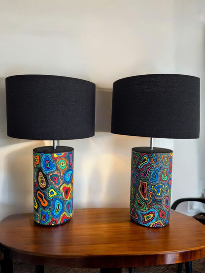 Abstract Swirl Hand-Painted Table Lamp