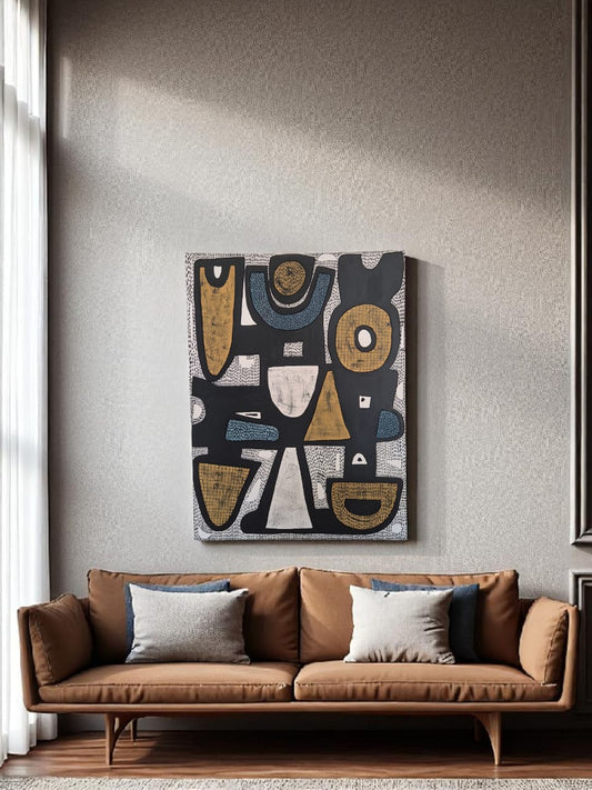 Earth Forms Hand-Painted Abstract Art