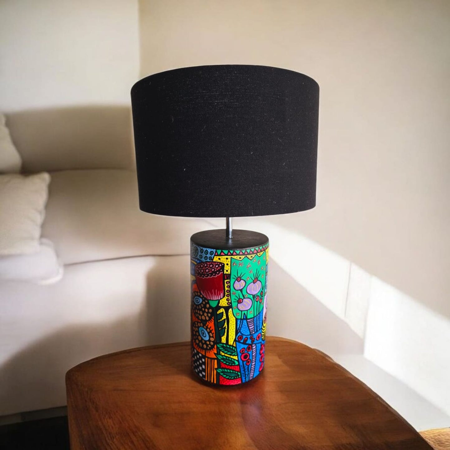 Artful Bloom Hand-Painted Table Lamp