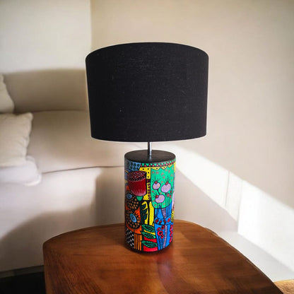 Artful Bloom Hand-Painted Table Lamp