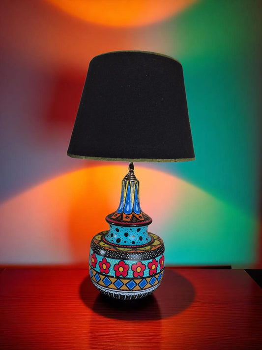 Hand-Painted Ornate Geometric Table Lamp "Ornate Fusion"