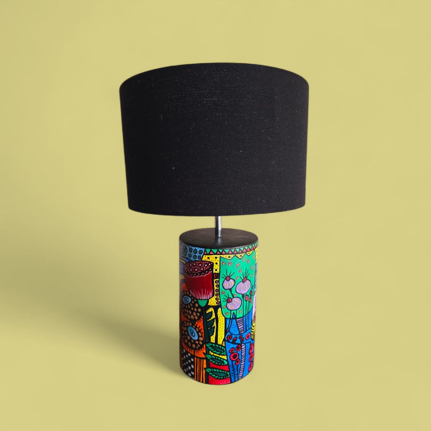 Artful Bloom Hand-Painted Table Lamp