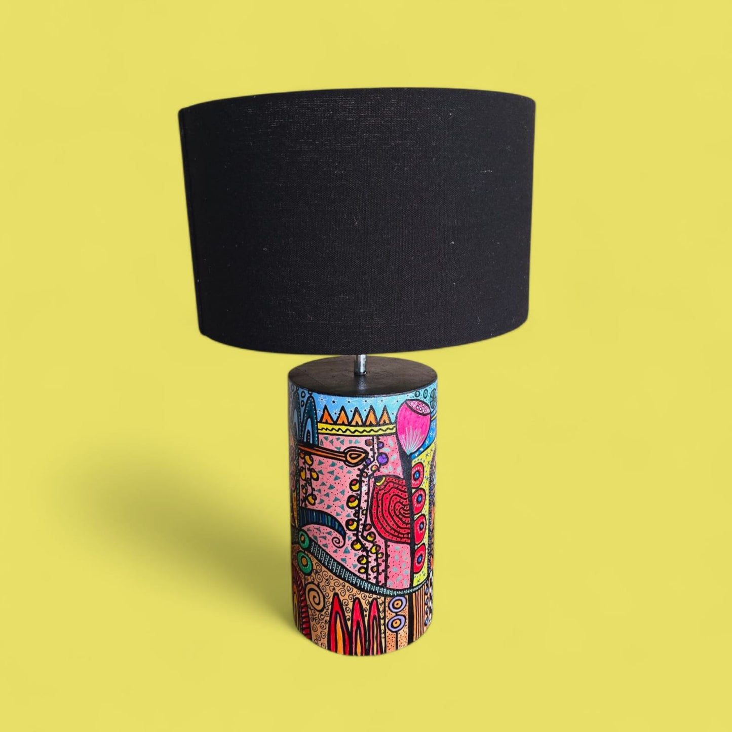 Artful Bloom Hand-Painted Table Lamp