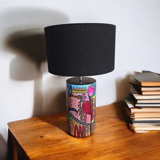 Artful Bloom Hand-Painted Table Lamp
