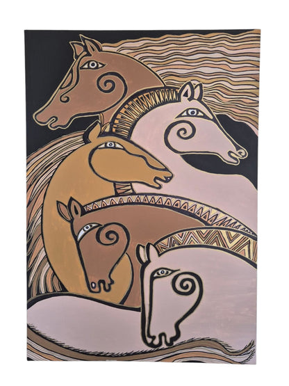 Spirit Herd Hand-Painted Canvas Art