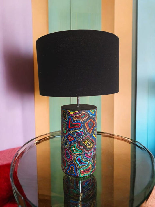 Abstract Swirl Hand-Painted Table Lamp