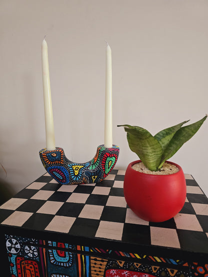 Arch Hand-Painted Candle Holder