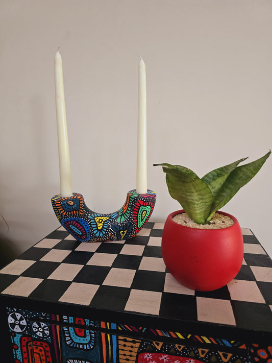 Arch Hand-Painted Candle Holder
