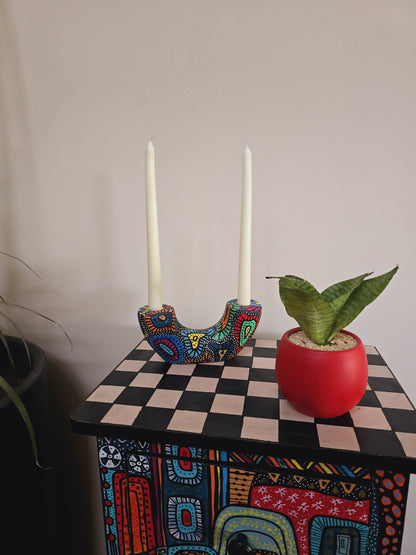 Arch Hand-Painted Candle Holder