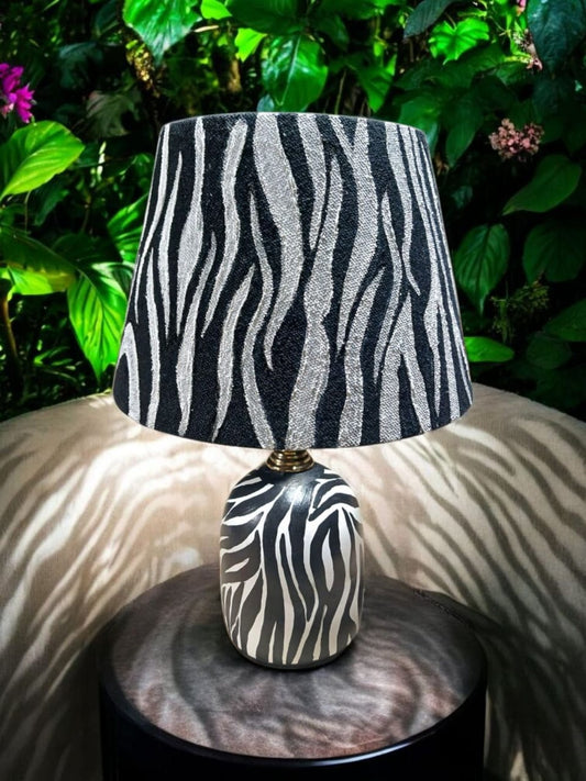 Zebra Horizon Hand-Painted Table Lamp