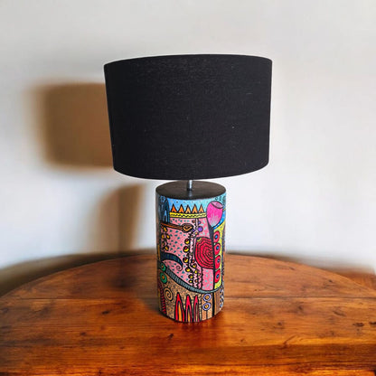 Artful Bloom Hand-Painted Table Lamp