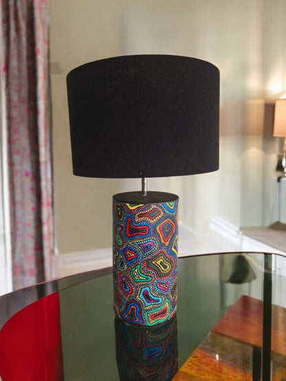 Abstract Swirl Hand-Painted Table Lamp