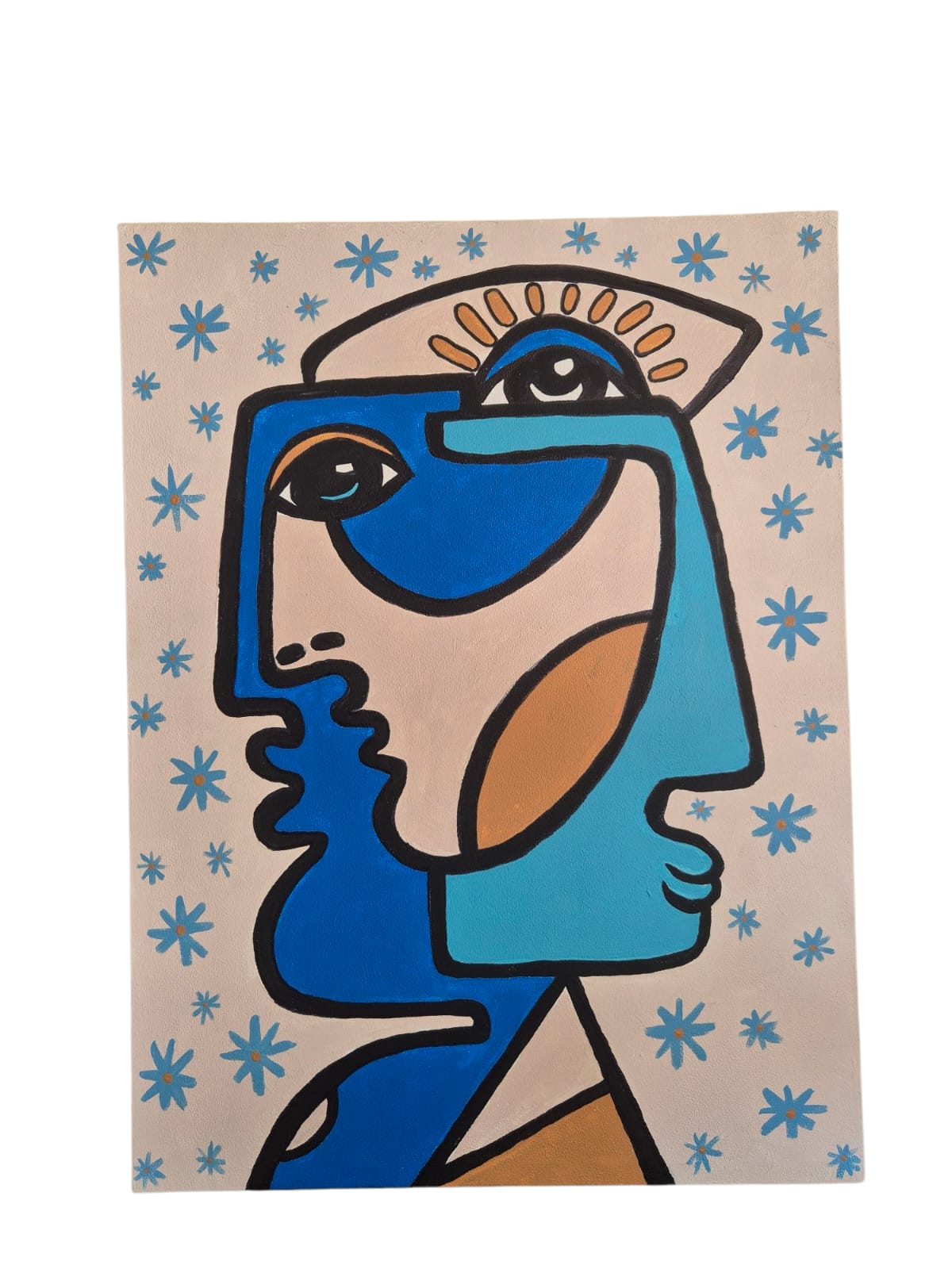 Celestial Gaze Abstract Portrait Canvas