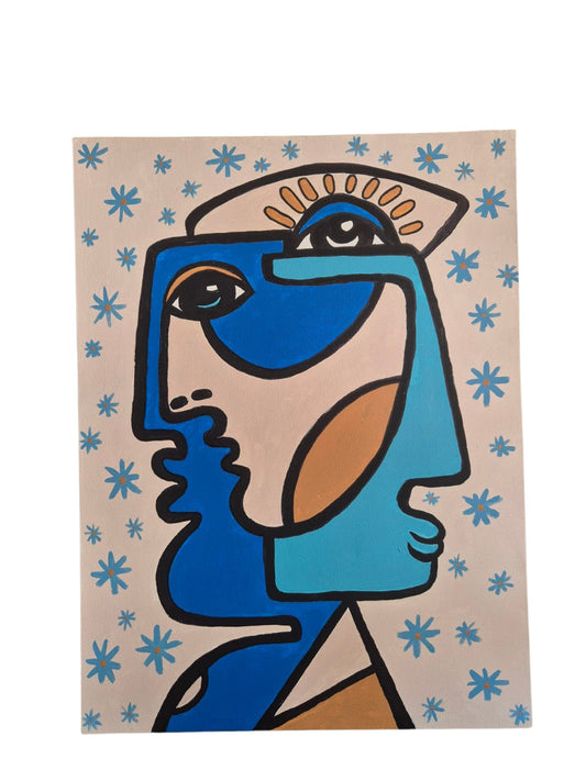 Celestial Gaze Abstract Portrait Canvas