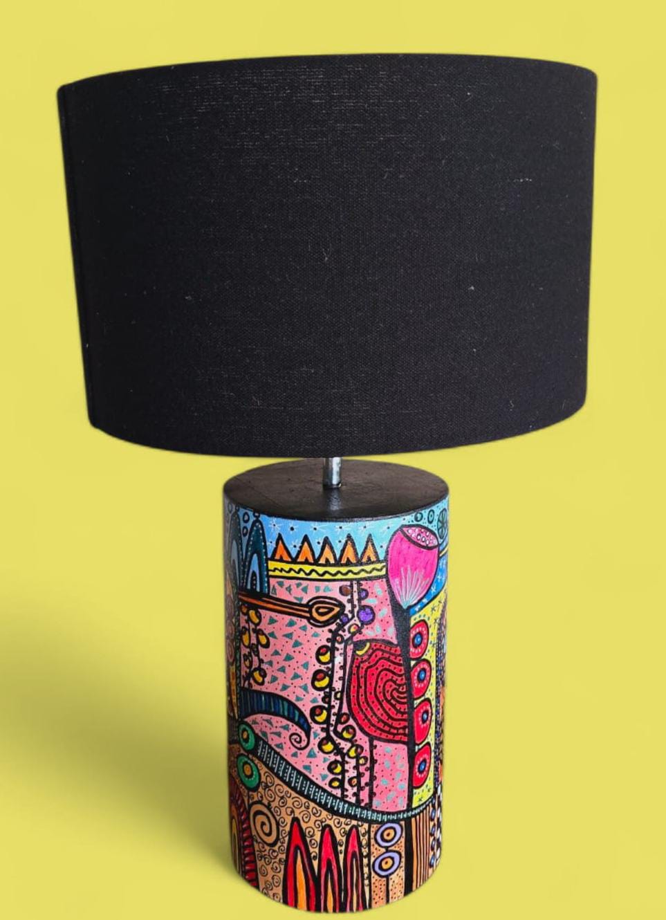 Artful Bloom Hand-Painted Table Lamp