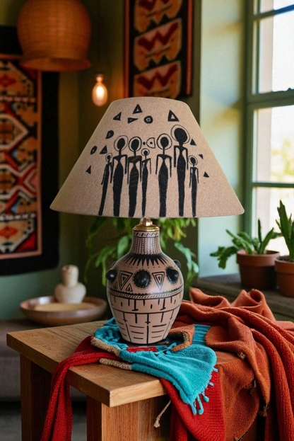 Ancestral Glow Hand-Painted Table Lamp