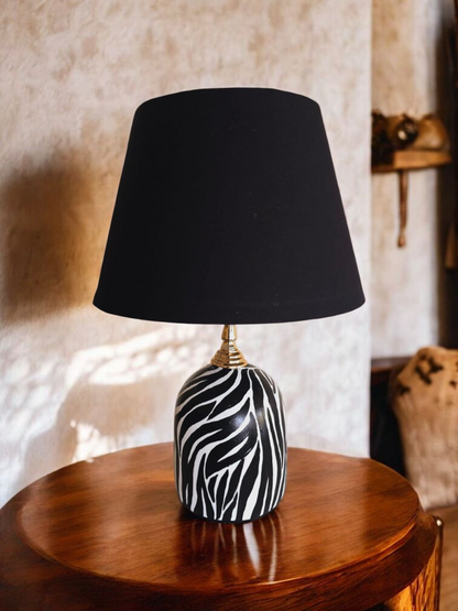 Zebra Horizon Hand-Painted Table Lamp
