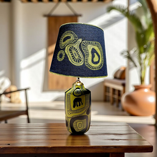 Organic Rhythm Hand-Painted Table Lamp