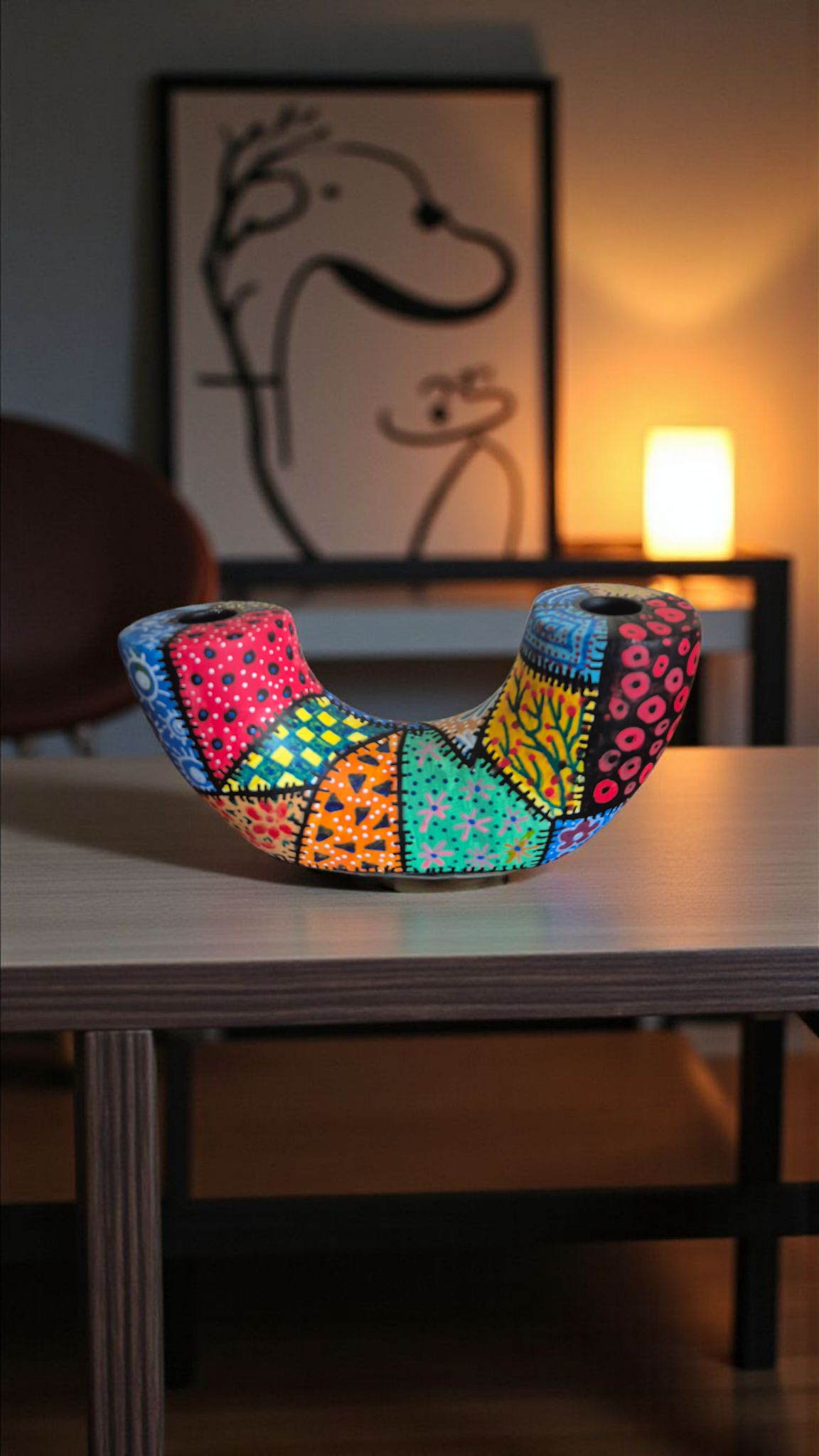 Arch Hand-Painted Candle Holder
