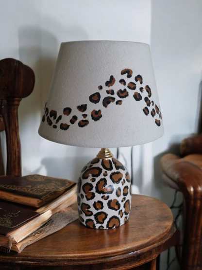 Safari Chic Leopard  Hand-Painted Table Lamp