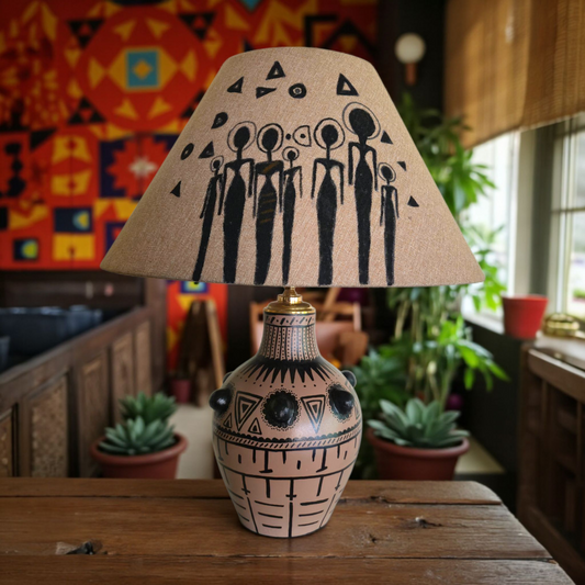 Ancestral Glow Hand-Painted Table Lamp
