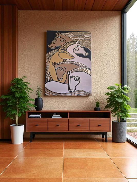 Spirit Herd Hand-Painted Canvas Art