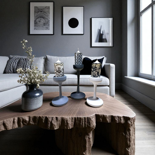 Monochrome Glow Candle Holder Set