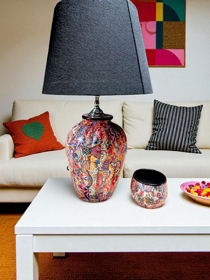 Kaleidoscope Bloom Table Lamp & Candle Set