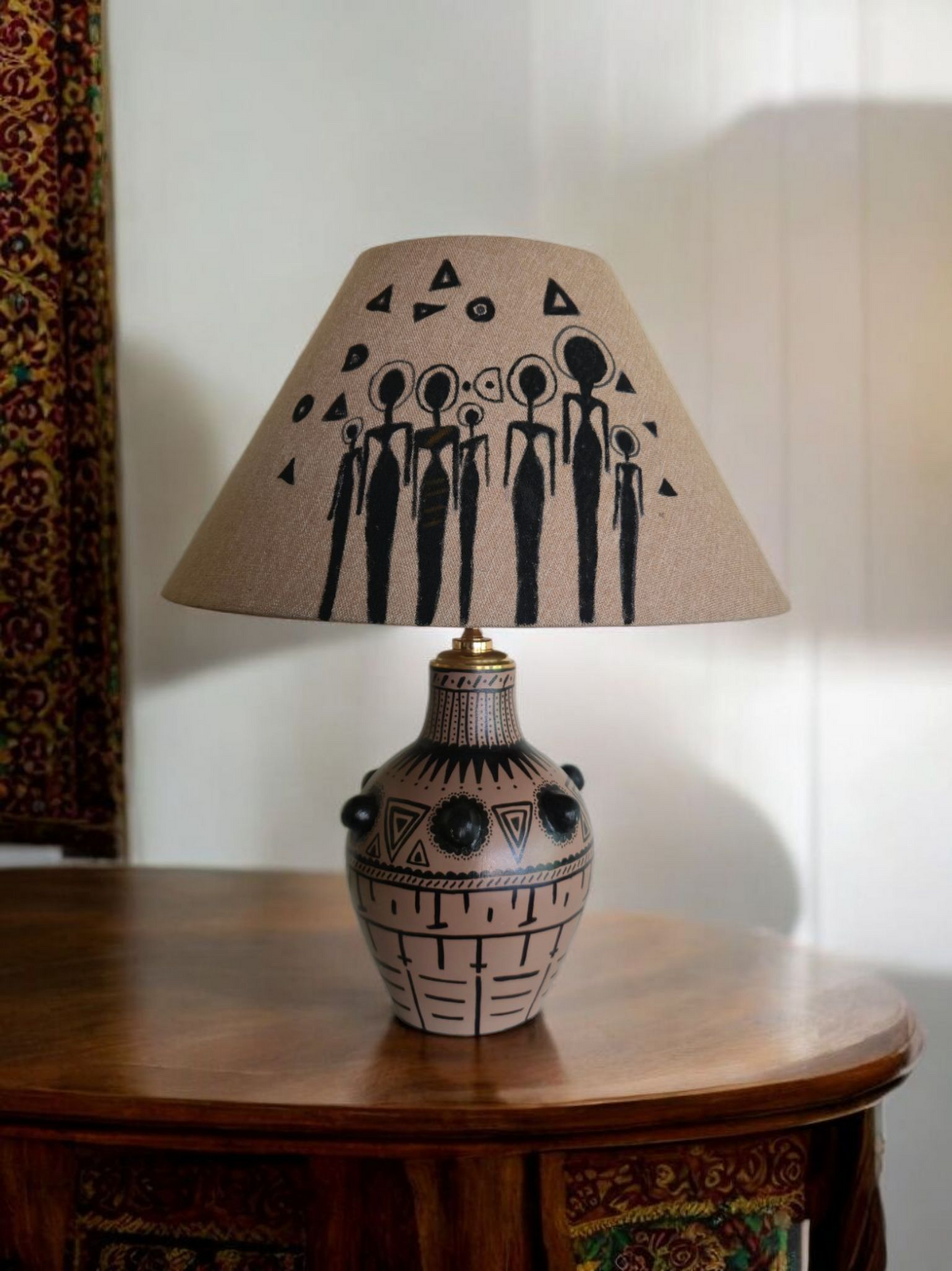Ancestral Glow Hand-Painted Table Lamp