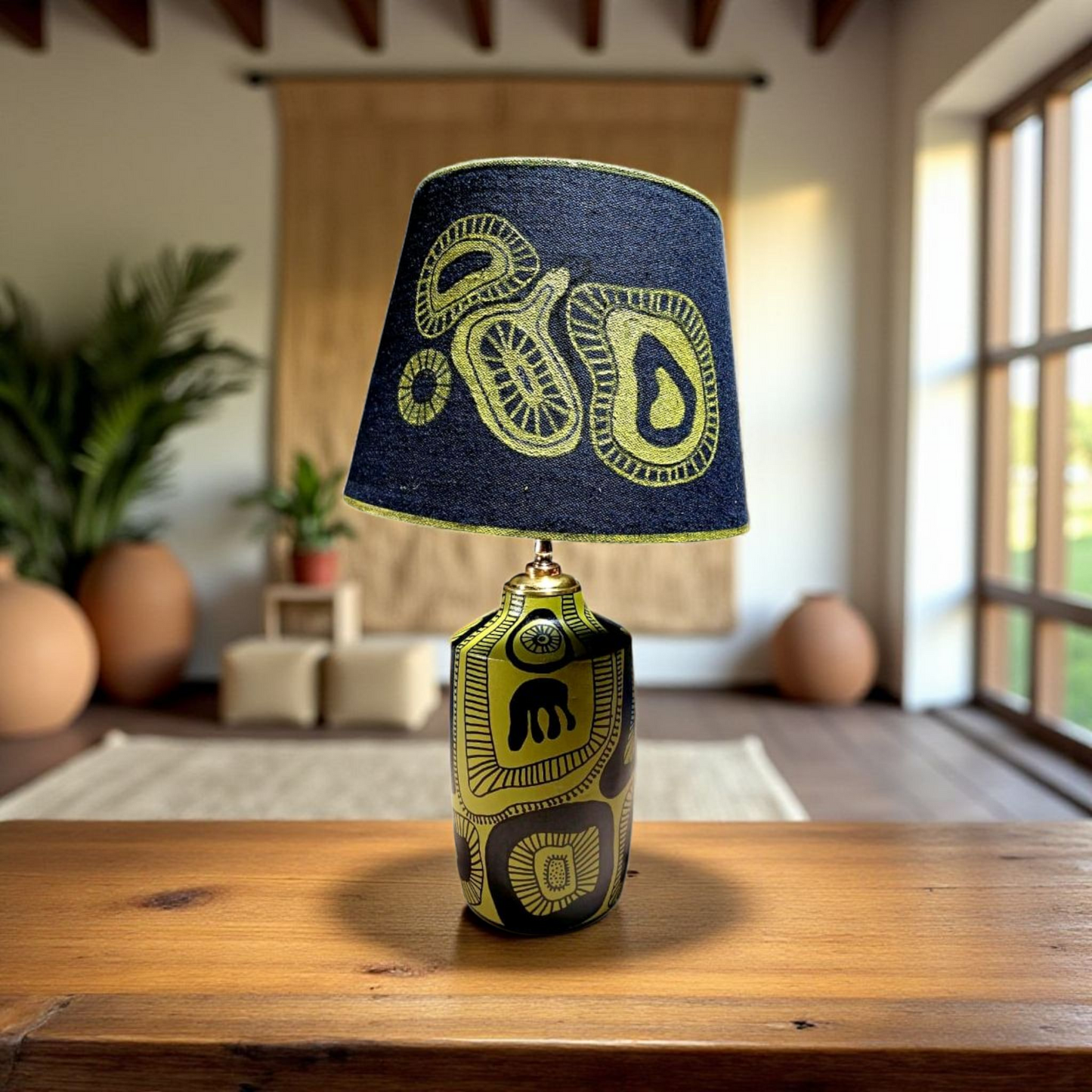 Organic Rhythm Hand-Painted Table Lamp